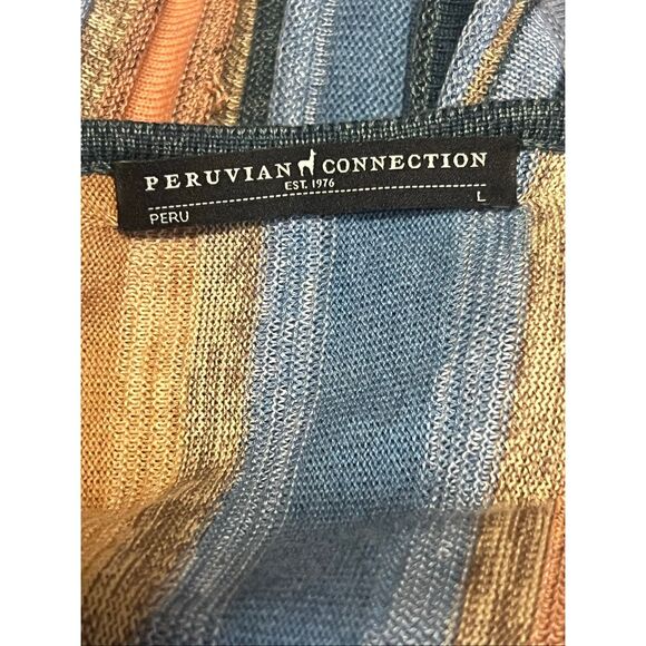 Peruvian connection Large multi striped knit maxi boho langenlook dress - Picture 12 of 14